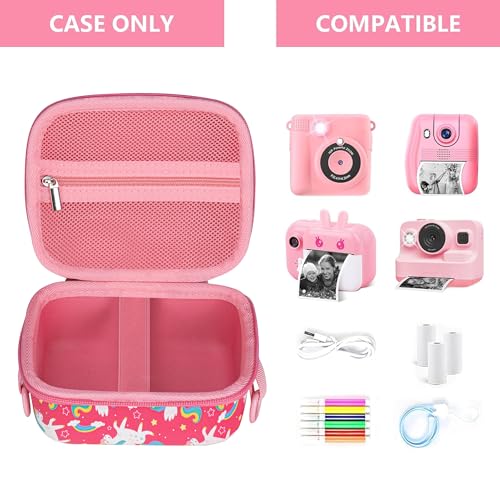 Image of Leayjeen Kids Camera Case Compatible with ESOXOFFORE /Dylanto /GKTZ /HiMont /CAMCLID Kids Camera Instant Print for Christmas Gifts and Birthday Gifts for Kids 3-12 Years Old - Pink Unicorn (Case Only)