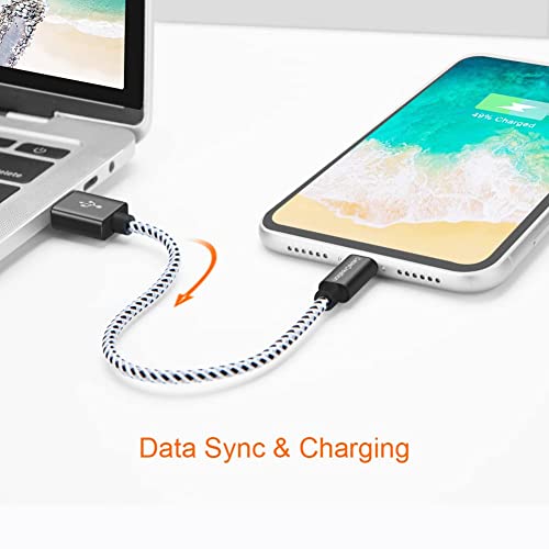 Image of CableCreation 3Pack Short iPhone Charging Cable 6 Inch /0.5FT, MFi Certified | Lightning to USB Data Sync Cord for iPhone 14 /14 Pro, AirPods Pro, iPhone 13, 12, 11, iPad