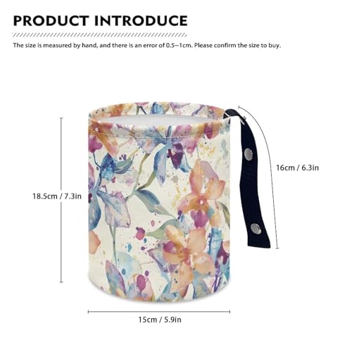Image of Vintage Floral Car Garbage Can Mini Trash Bin Organizer Storage Bag Waterproof Portable Men Accessory Car Decor