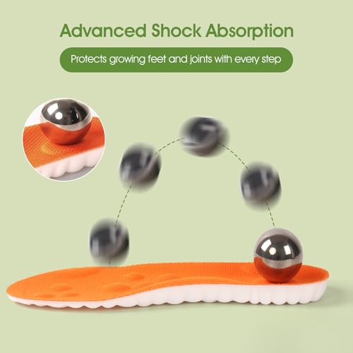 Image of 4D Cloud-Soft Comfort Insoles for Kids and Youth - Memory Foam Insoles with Shock Absorption - Trim-to-Fit Arch Support Insoles for Healthy Development of Growing Feet (US Youth 6.5Y-7Y /255mm)