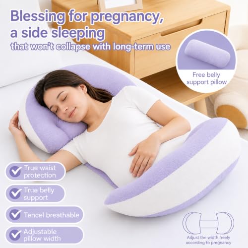 Image of Proliva Maternity Pillow | Dual Pregnancy Wedge Pillows for Back & Belly Support | Adjustable Butterfly Design | Travel-Friendly Pregnancy Pillow | Hypoallergenic Organic Cotton Cover