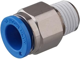 【1個入】ニッタ 一般空気圧用 プッシュワン 継手 EC6-PT3/8 適用 6mm ねじサイズ R3/8 *NITTA プッシュワン Eシリーズ コネクタ (難燃性)