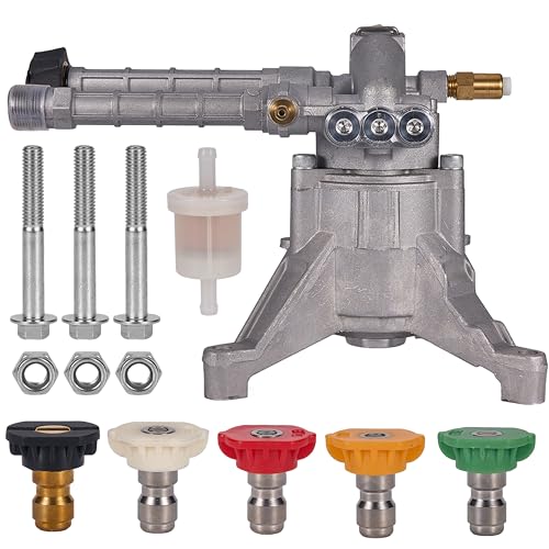youjupazi 7/8 Shaft Vertical Pressure Washer Pump 2600-3000 PSI @2.5 GPM OEM & Power Washer Pump For Troy Bilt SRMW22G26-EZ Craftsman AR Front Inlet/Outlet
