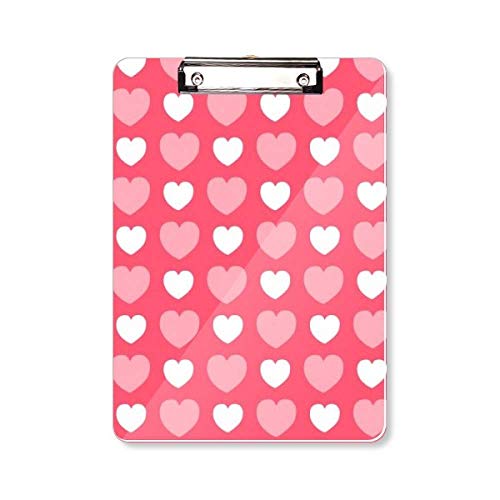 Porte-bloc Valentin cœur rose et blanc A4 idéal pour vos listes de courses et notes de bureau