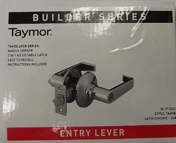 Taymor 36-3710SC Entry Lever Door Lockset Handle Satin Chrome
