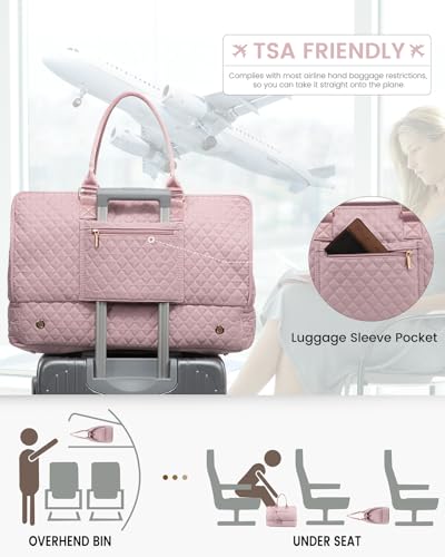 LOVEVOOK Weekender Travel Duffle Bags for Women, Large Carry On with Shoe Compartment, Overnight and Gym Tote Bags Set4