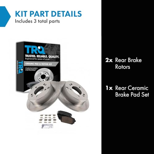 Image of TRQ Rear Ceramic Brake Pad and Rotor Set | For 2007-2010 Kia Rondo