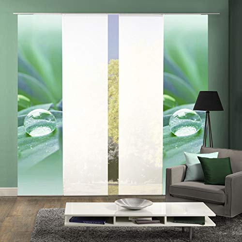 wohnfuehlidee 4er-Set Schiebevorhänge GOTAS Blickdicht/transparent, Höhe 245 cm, grün