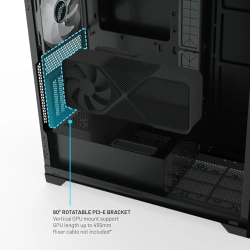Gabinete para PC Valkyrie VK-02 Lite Mid Tower ATX – Soporta hasta 13 ventiladores y radiadores de 360/420 mm – Panel lateral de vidrio templado – Iluminación ARGB – Diseño de doble cámara – Compatible con ATX/Micro-ATX/Mini-ITX – Negro miniatura 5