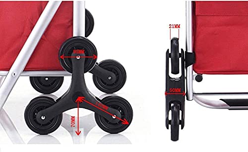 JHYFT Einkaufstrolley Multifunktions-Einkaufstrolleys, Küchenaufbewahrung Utility Carts Fashion Climb The Stairs… – Bild 4