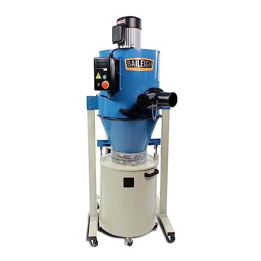 Baileigh DC-1450C Cyclone Style Dust Collector, Single Phase, 1450 CFM, 28 gal Drum, 220V, 2 hp