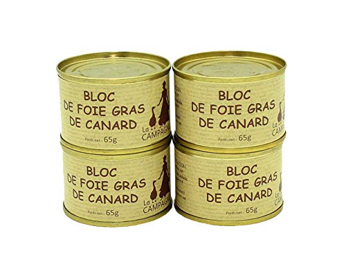 Bloc de Foie Gras de Canard du Sud-Ouest 4 Boîtes Conserve de 65g