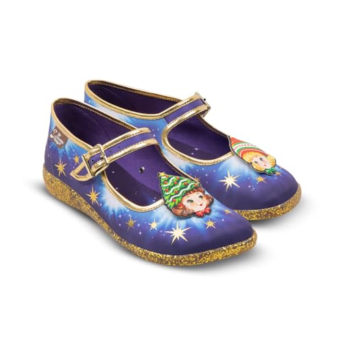 Image of Hot Chocolate Design Women's Mary Jane Flat Shoes - Mary Jane Flat Dress Shoes with Non-Marking Rubber Sole Adjustable Buckle-Strap, Adjustable Buckle-Strap and Cushioned Inner Sole with Arch Support