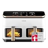 COSORI Airfryer, Testsieger der Stiftung Warentest, Heißluftfritteuse 2 Kammern mit Sichtfenster, Innenraum aus Metall reduziert Kunststoffkontakt