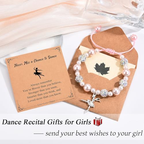 Dance Recital Gifts for Girls, Ballet Dancer Ballerina Bracelet Jewelry for Daughter Granddaughter Niece Friends Dance Team3