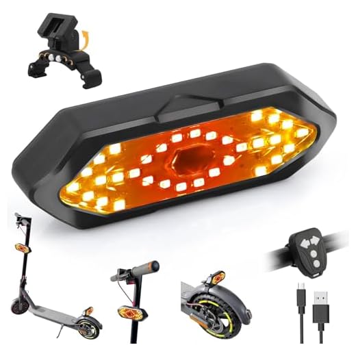 E Scooter Turn Signal,Scooter Turn Signal/Blinker/Tail Light with Remote Control Compatible with XIAOMI M365/Pro2/1S Series Electric Scooter Turn Signal Adjustable Direction Rechargeable Accessories