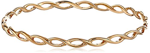 Amazon Essentials Sterling Silver Gold-Plated Infinity Repeating Bangle Bracelet, (previously Amazon Collection)