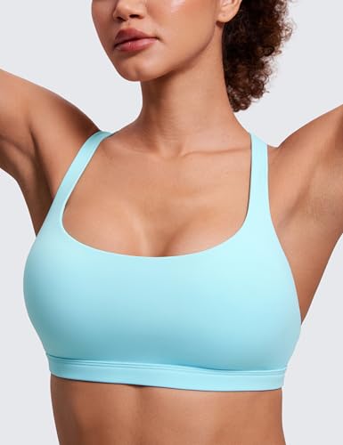 Image of CRZ YOGA Naked Feeling Strappy Sports Bras for Women - Criss Cross Back Wireless Padded Cami Yoga Workout Top