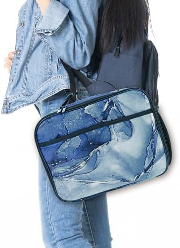 Miniatura 6 de Bolsa de almuerzo de mármol azul aislada reutilizable para niños y niñas, bolsa térmica térmica para hombres, mujeres, escuela, trabajo, picnic