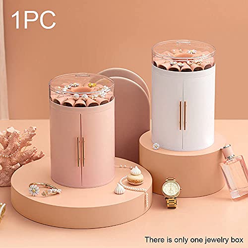 Lixfdj Jewelry Storage Box,Multi-Function Transparent View Flower Seat Box,Flower Cylindrical Jewelry Box,Large-Capacity Five-Layer Cosmetic Box//63 ( Color : Pink ) #TOP1