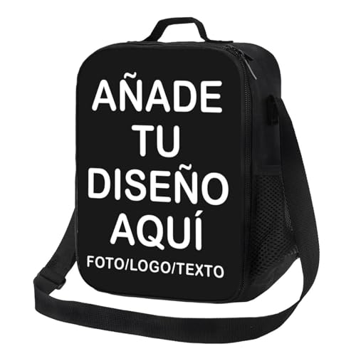 Bolsa TéRmica Personalizada Agrega Tu Texto/Logo/Imagen Bolsa Almuerzo, Fiambrera O Lonchera Personalizado, Lancheira Para Adultos Y NiñOs, Para Playa, Camping, Viaje, Trabajo, Picnic, Gris