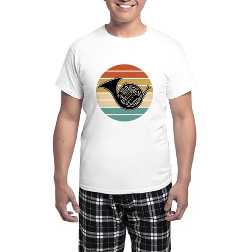 CafePress French Horn Retro Pajamas Men's Light Loungewear Set