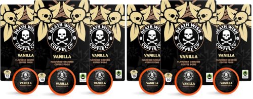 Death Wish Coffee, Vanilla Single Serve Pods (30 Count) (Pack of 2)