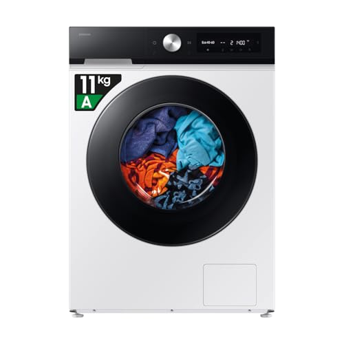 Samsung Lavatrice Bespoke AI WW11DB7B94GE/U3, Libera installazione, 11 Kg, Wifi, Ecodosatore, AI Energy Mode, Carica Frontale, Corpo: Bianco, Oblò e Pannello: Nero, 60l x 85h x 60p cm