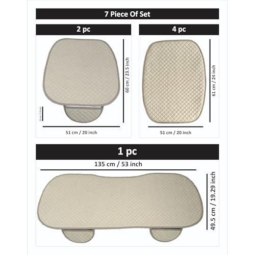 Image of AURAFRESH Car Seat Protector Cushions Cover, Airbag friendaly. (BAIGE, 7PC Front & Rear SEAT Full Set)