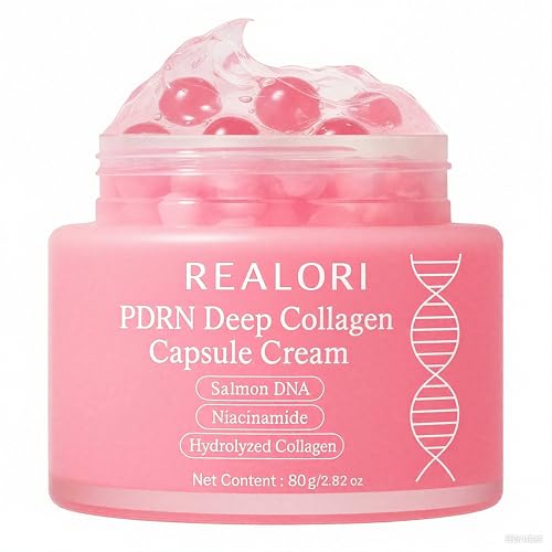 realori PDRN Capsule Cream with Vitamin C & Collagen – Korean Boba Moisturizer for Face, Pink...