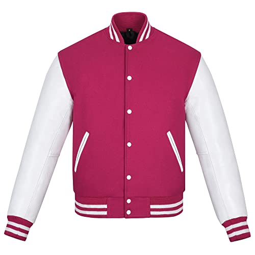 Image of Varsity Jacket Baseball Letterman Jacket- Wool and Leather Premium Quality Unisex Basketball Jacket