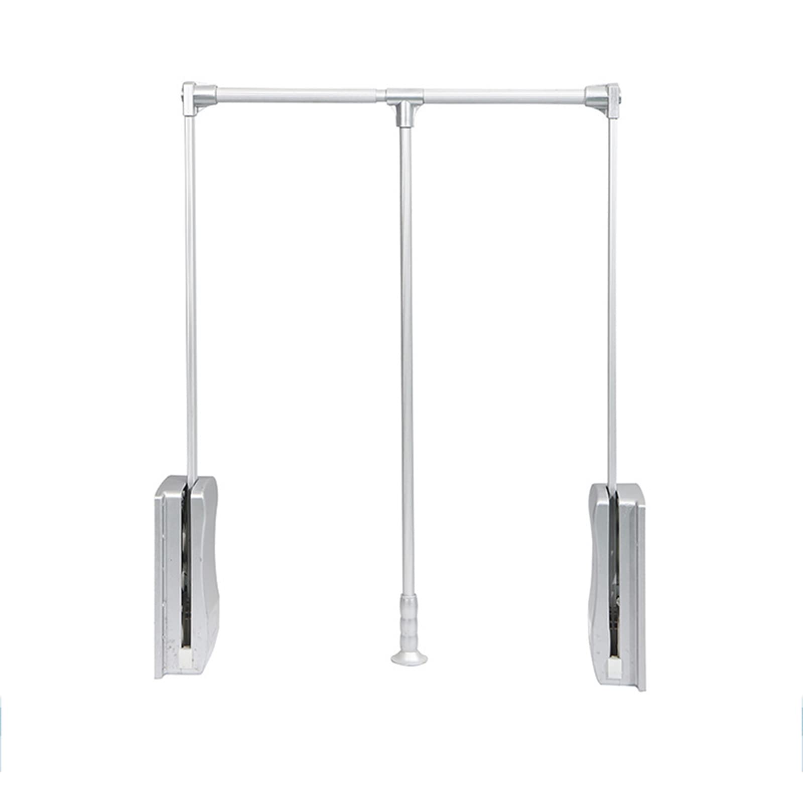 Barre De Penderie Escamotable, 890-1200 mm Aluminium Réglable Penderie, 30 Kg, Système Rangement Organisateur Rail Levage Garde-Robe Robuste Pour Vestiaire Chambre Coucher,Argent,890_1200cm