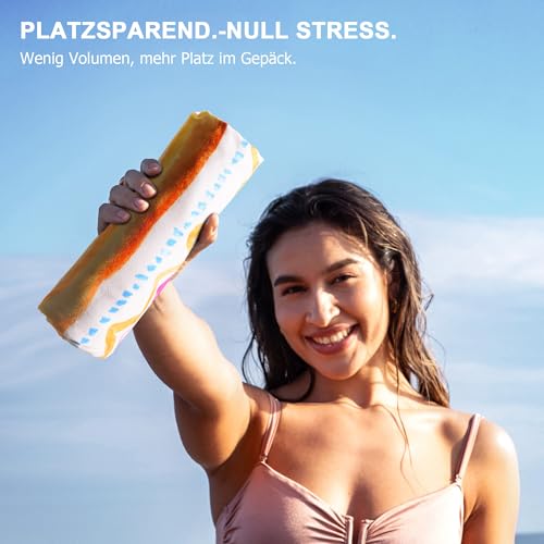 Winthome Strandtuch Wasserloser Öko-Duplexdruck, Strandhandtuch Mikrofaser Groß Schnelltrocknend, Leichtes, Sandfrei, Badetuch für Strand Schwimmen Sauna Camping, mit Tasche, Oeko (180x90cm, 1 Pack)