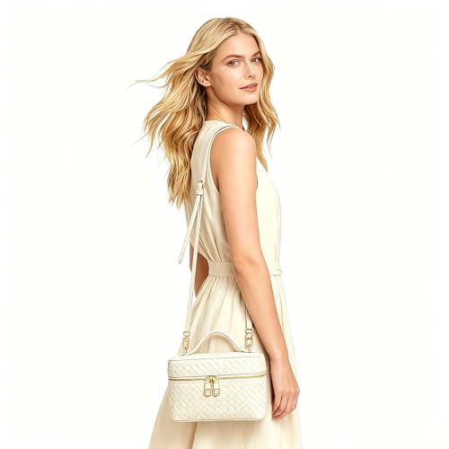 Image of Trendy Shoulder Bags for Women Mini L19 Square Box Satchel Bag Cute PU Leather Crossbody Purse with Adjustable Strap