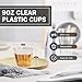 Clawsoff 9 oz Clear Plastic Cups, 100 Pack Disposable Fancy Cup for Wedding, Cocktail Cups 9 Ounce, Bulk Clear Plastic Tumblers for Iced Coffee, Cold Beverage