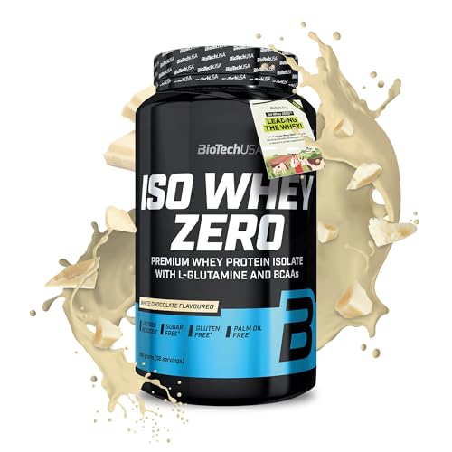 BioTechUSA Iso Whey Zero | Premium Whey Protein Isolate | Grass-Fed | Enzyme-Free | Sugar- and Gluten-free, 908g, WeißeSchokolade