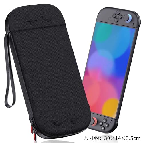 CowGoldChild スイッチ2 ケース Switch 2 ポーチ キャリングケース 収納持ち運び ハード保護ケース カバー Switch 2 配件対応 ナイロン素材 全面保護 黒