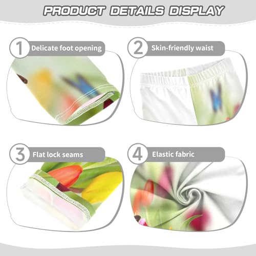 Toddler Girls Leggings Printed Yoga Pants Leggings Tulip and Butterfly for Kids3