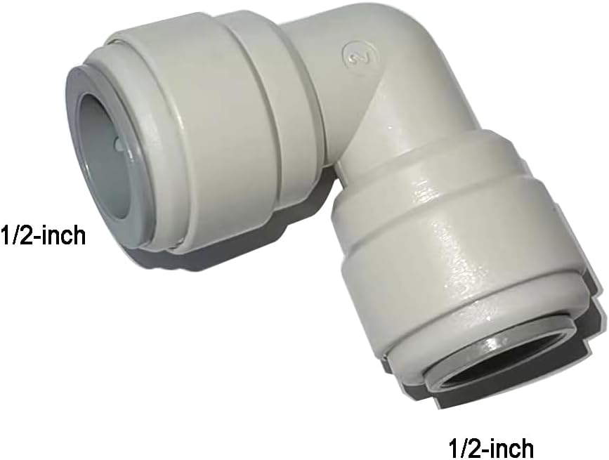 12pcs 1/2 inch water line Quick Connect Push In to Connect Tube Fitting for RO Reverse Osmosis Water Filter Tube Fittings. (Valve + Tee + Elbow + Straight + Bulkhead + Elbow stem)