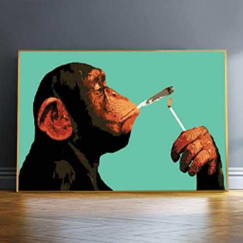 Toile de singe fumer 80x110 cm pour habiller un grand mur vide de salon