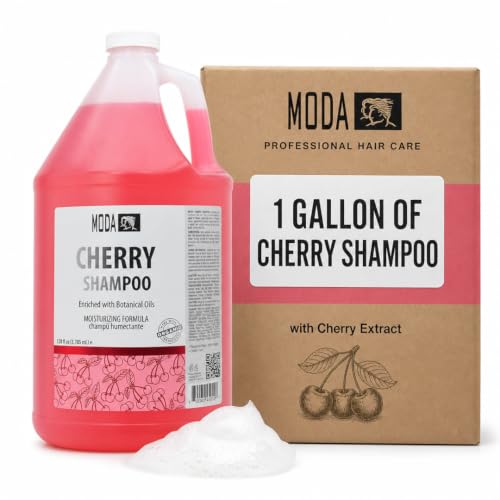 MODA - Moisturizing Shampoo for All Hair Types Cherry 128 Oz Professional - Deeply Cleanses and Conditions Strengthens Restores and Shine your Hair