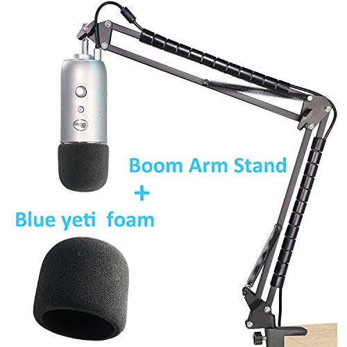 YOUSHARES Blauwe Yeti-microfoonstandaard met schuimrubberen hoes en windscherm - microfoonstatief met popfilter compatibel met blauwe Yeti, blauwe Yeti Pro-microfoon van - Image 3