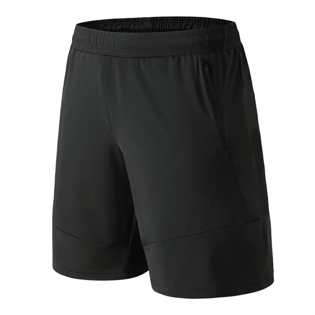 REHJJDFD Men Sport Running Shorts Exercise Jogging Pocket Gym Short Outdoor Workout Beach Shorts Black XXL
