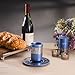 EMANUEL Yair Kiddush Cup Set Modern Aluminum with Filigree Decorations | Contemporary Judaica Gift (Blue CUZ-2)