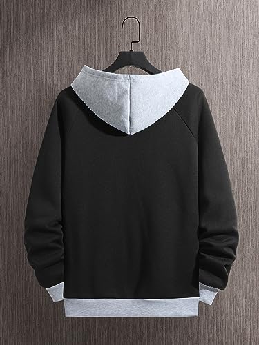 SOLY HUX Men's Casual Colorblock Pullover Fashion Loose Fit Long Sleeve Graphic Trendy Drawstring Hoodie Sweatshirt2