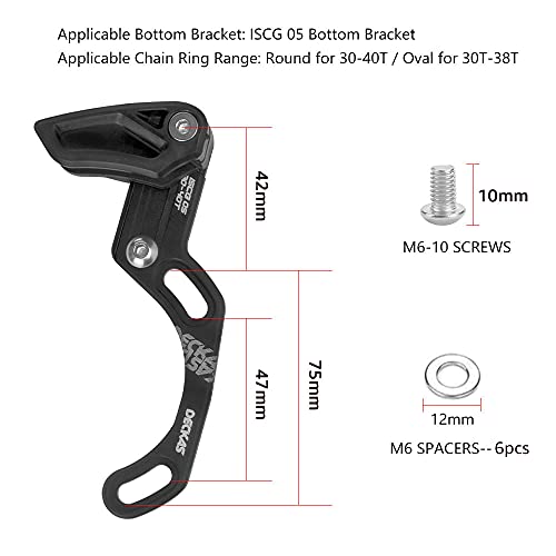 STCRERAG Kettenführung MTB Downhill Fahrrad kettenführung ISCG 05 Vorne Chain Guide Aluminiumlegierung Direct Mount Kettenblatt Kettenschutz mit 2 Schrauben 6 Unterlegscheiben für Vorderzifferblatt - Image 3