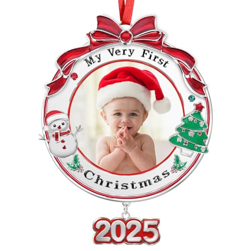 Hedeey Baby's First Christmas Picture Frame Ornament 2025 Gi