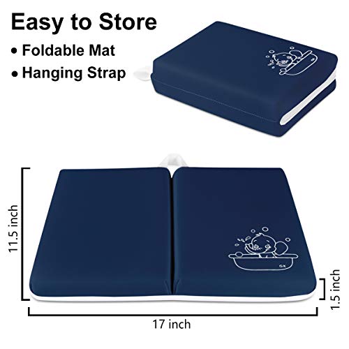 Image of Bath Kneeler Pad - 1.5inch Thick Bath Kneeling Mat Non-Slip Rubber - Large Safety Bathtub Kneeling Pad for Baby Bathtime, Garden Work, Exercise - Foldable Child Bath Tub Mat for Parents - Royal Blue