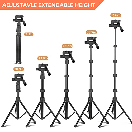 Aureday 67" Phone Tripod&Camera Stand, Selfie Stick Tripod With Remote And Phone Holder, Perfect For Selfies/Video Recording/Vlogging/Live Streaming #TOP1