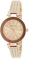 Anne Klein Women's AK/1906RGRG Crystal Accented Rose Gold-Tone Mesh Bracelet Watch